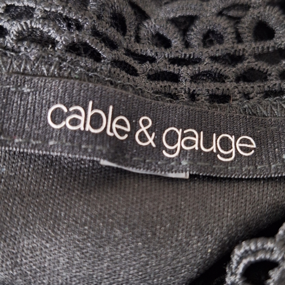 Cable & Gauge Black Romantic Goth Witchy Floral High Neck Lace Blouse Size M/L - Picture 13 of 16